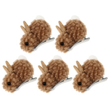 5St Khaki Konijn Haarclip Voor Vrouwen