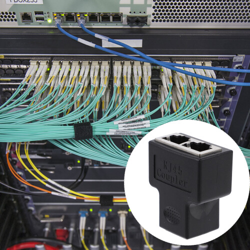 2St 1 2 Ethernet Splitter Socket Thuis St Materiaal Zwart 2