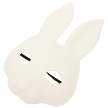 Halloween Konijnenmasker Half Gezicht Pu Wit Voor Kinderen Volwassenen