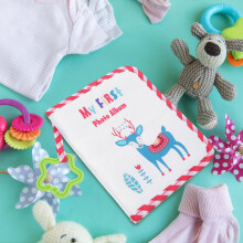 stoffen fotoboek baby pasgeboren peuter eerste album