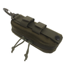 Olijfgroene Tactische Brillenkoker Nylon Hardcase Clip