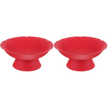 2Pièces Présentoir Céramique Rouge Pour Fruits Desserts