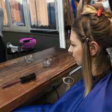 1 stuks professionele haarkleurbak van siliconen met handvat, paars