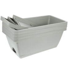 4St Stevige Plastic Vensterbankplanters Met Dubbele Afwateringsgaten