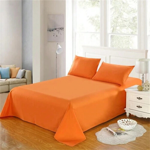 1 Piece Solid Fitted Sheet Mattress Protector Soft Breathable 90-180cm