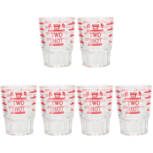6Pièces Mesureurs En Verre Rouge Pour À 1