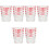6Pièces Mesureurs En Verre Rouge Pour À 3