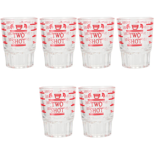 6Pièces Mesureurs En Verre Rouge Pour À 2