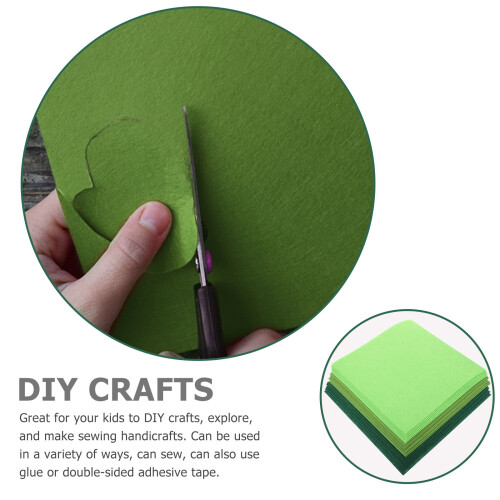 18St Groene Polyester Viltvellen Voor DIY Creatief Handwerk