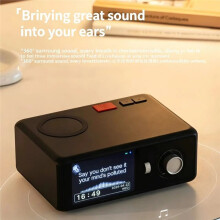 Phone Wireless Charging Speaker with Clock Portable Multifunctional TFT HD Screen Lyrics Display Audio White