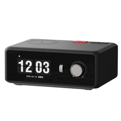 Phone Wireless Charging  Speaker with Clock Portable Multifunctional TFT HD Screen Lyrics Display Audio Black 1