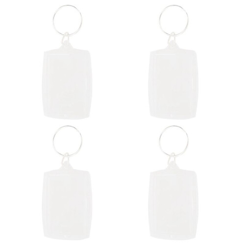 40Pcs Transparent Blank Insert Photo Picture Frame Key Ring Split Keychain