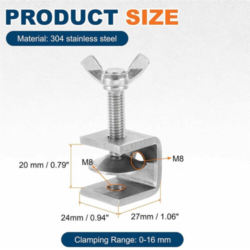 C-Klemmen 20 mm -Klem Verstelbare Zware Metalen U-Clip 2