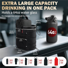 Magnetic Gym Bag for Men and Women, Water Bottle Holder, Gym Pouch with Shoulder Strap for Travel, Sports, Work, Fitness