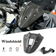 Windshield Windscreen Front Fly Screen Deflector Fairing for 390 Duke390 24-26 1290 Super R 21-23 Carbon Fiber