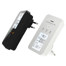 GC03 4-i-1 Kolmonoxiddetektor AC 100-240V Plug-In EU-Kontakt LCD-Skärm Temperatur Fuktighet Hem 2 St
