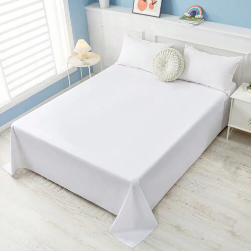 1 Piece Solid Fitted Sheet Mattress Protector Soft Breathable 90-180cm 1