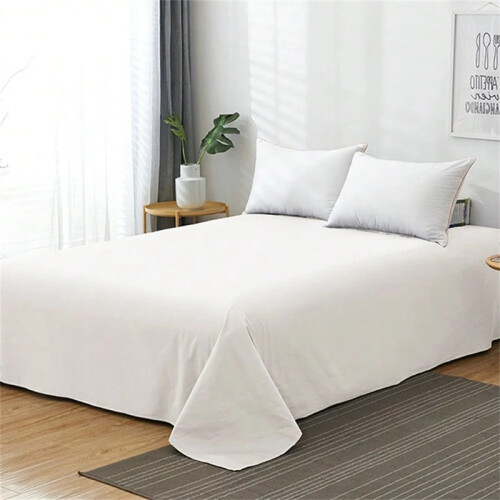 1 Piece Solid Fitted Sheet Mattress Protector Soft Breathable 90-180cm