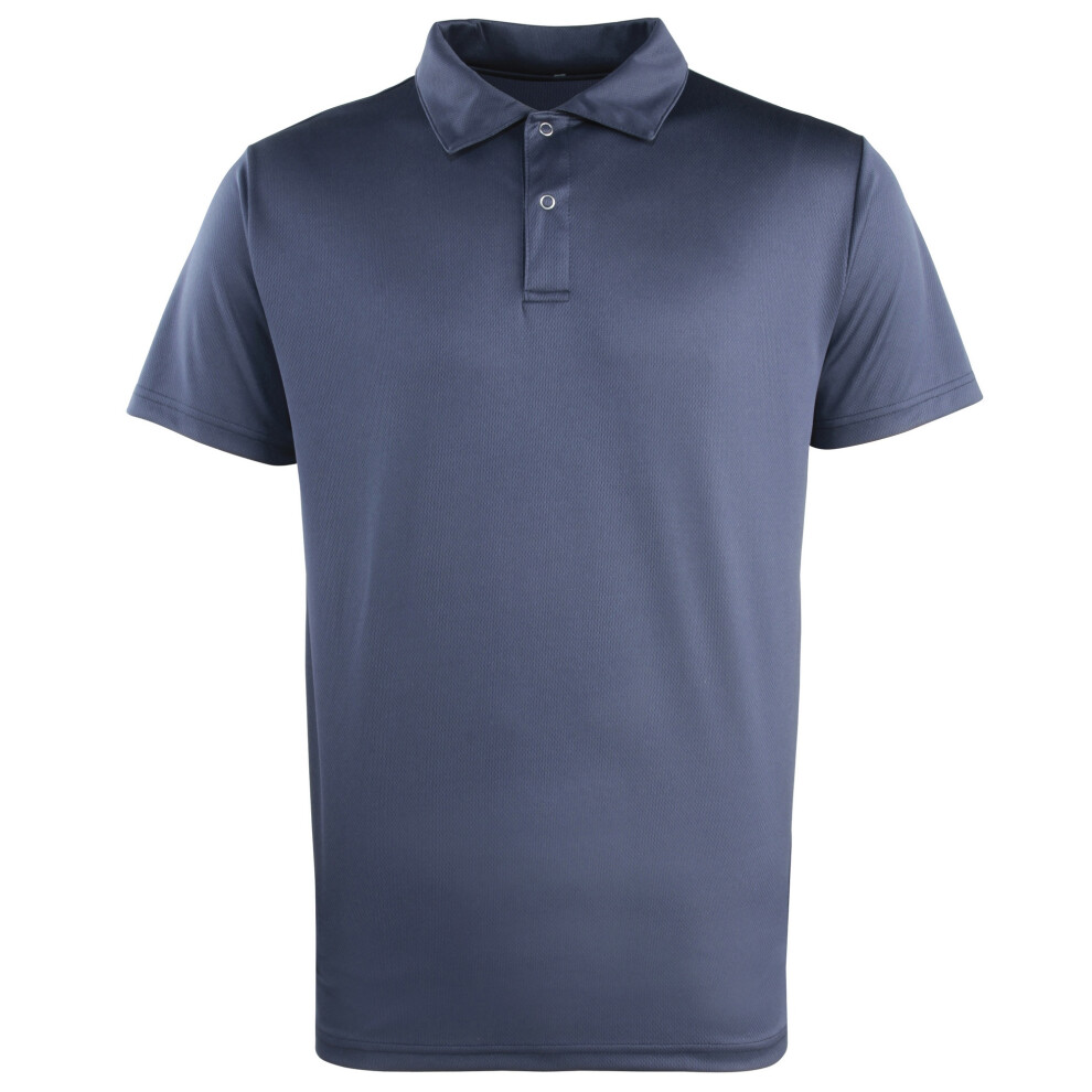 Premier (Xl, Navy) Unisex Coolchecker Studded Plain Polo Shirt