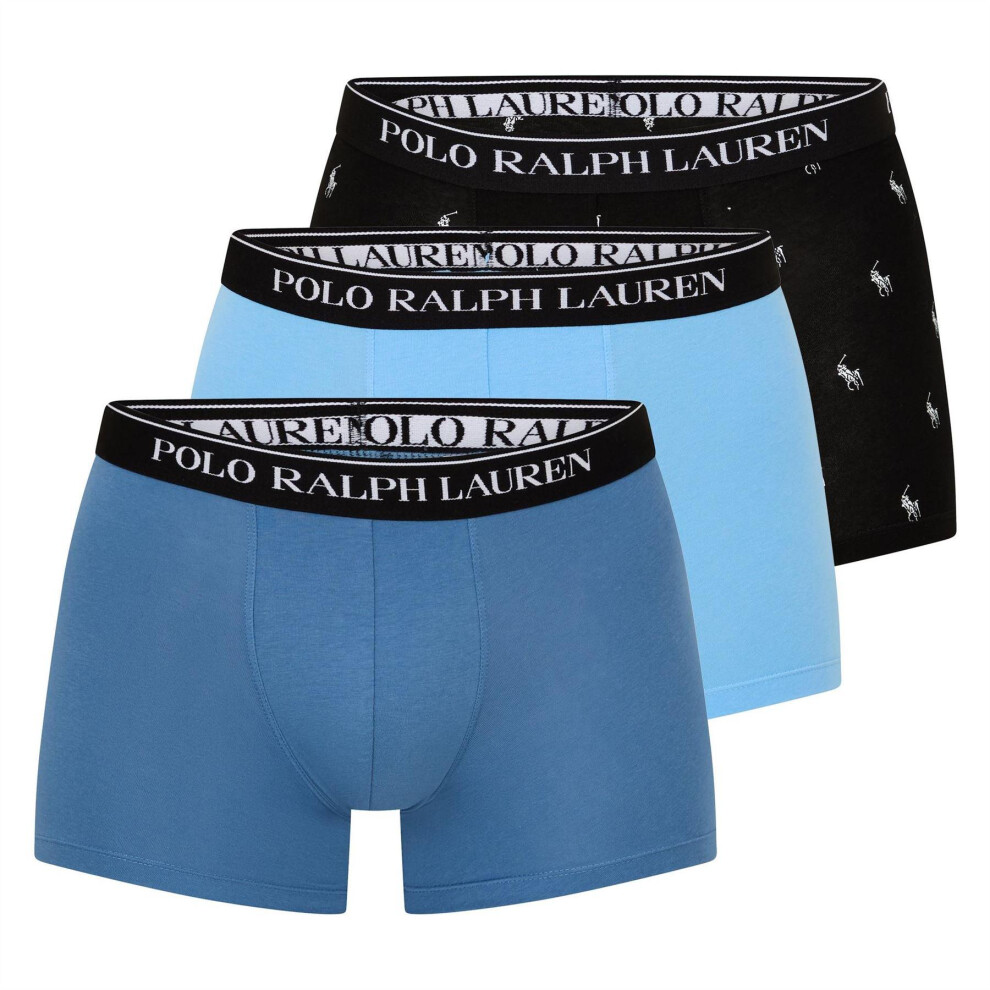 Ralph Lauren (Xl, Blue/Dark Blue/Black) Mens Boxer Shorts (Pack Of 3)