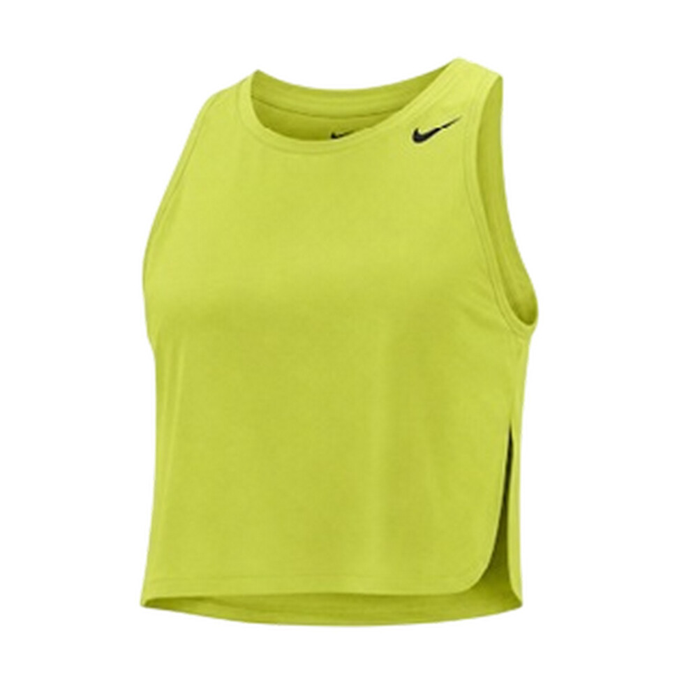 Nike (12 Uk, Cyber Green/Black) Womens/Ladies Cropped Tank Top