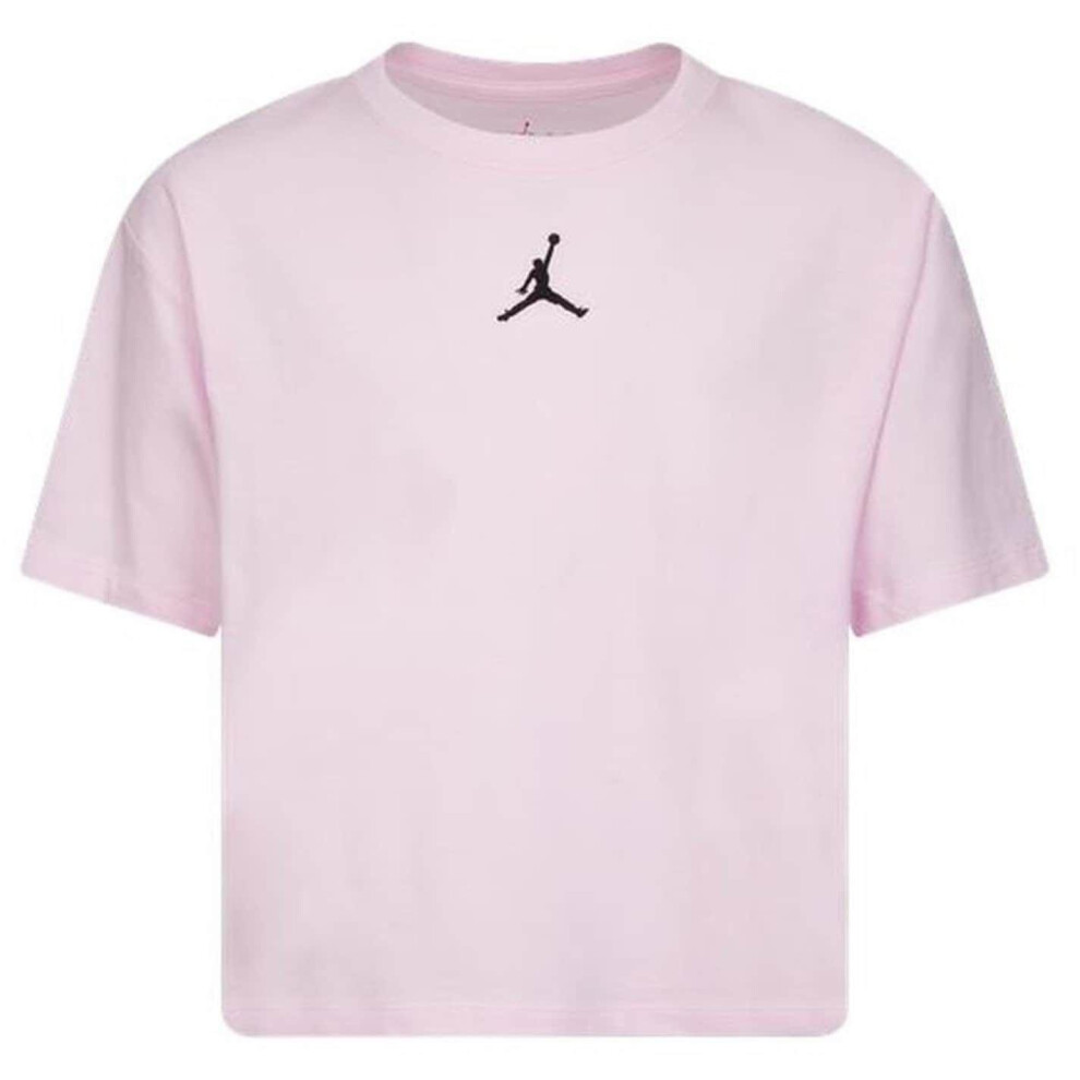 Nike (7-8 Years, Pink/Black) Girls Air Jordan Jumpman Crop T-Shirt