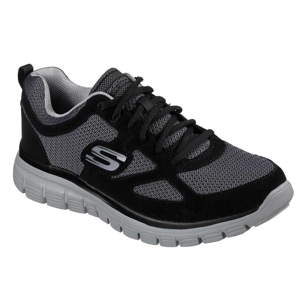Skechers (7.5 Uk, Black/Grey) Mens Burns Agoura Trubuck Leather Trainers