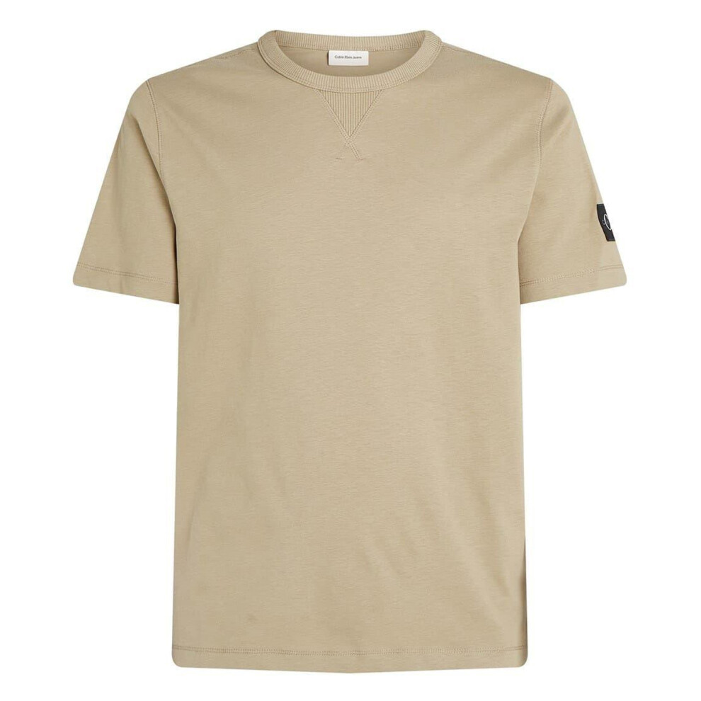 Calvin Klein (Xxl, Khaki) Mens Badge Crew Neck Regular T-Shirt