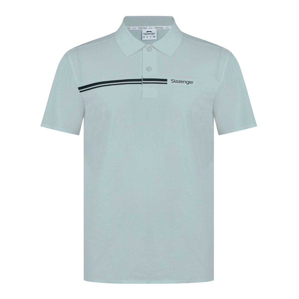 Slazenger (S, Grey) Mens Polyester Golf Polo Shirt