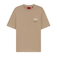 (XXL, Beige) Hugo Boss Mens Dusplito Split Logo T-Shirt