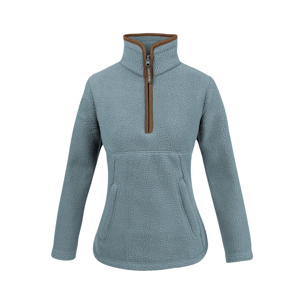 Jack Pyke Ladies Half Zip Sherpa Fleece Pullover Ice Blue XX-Large