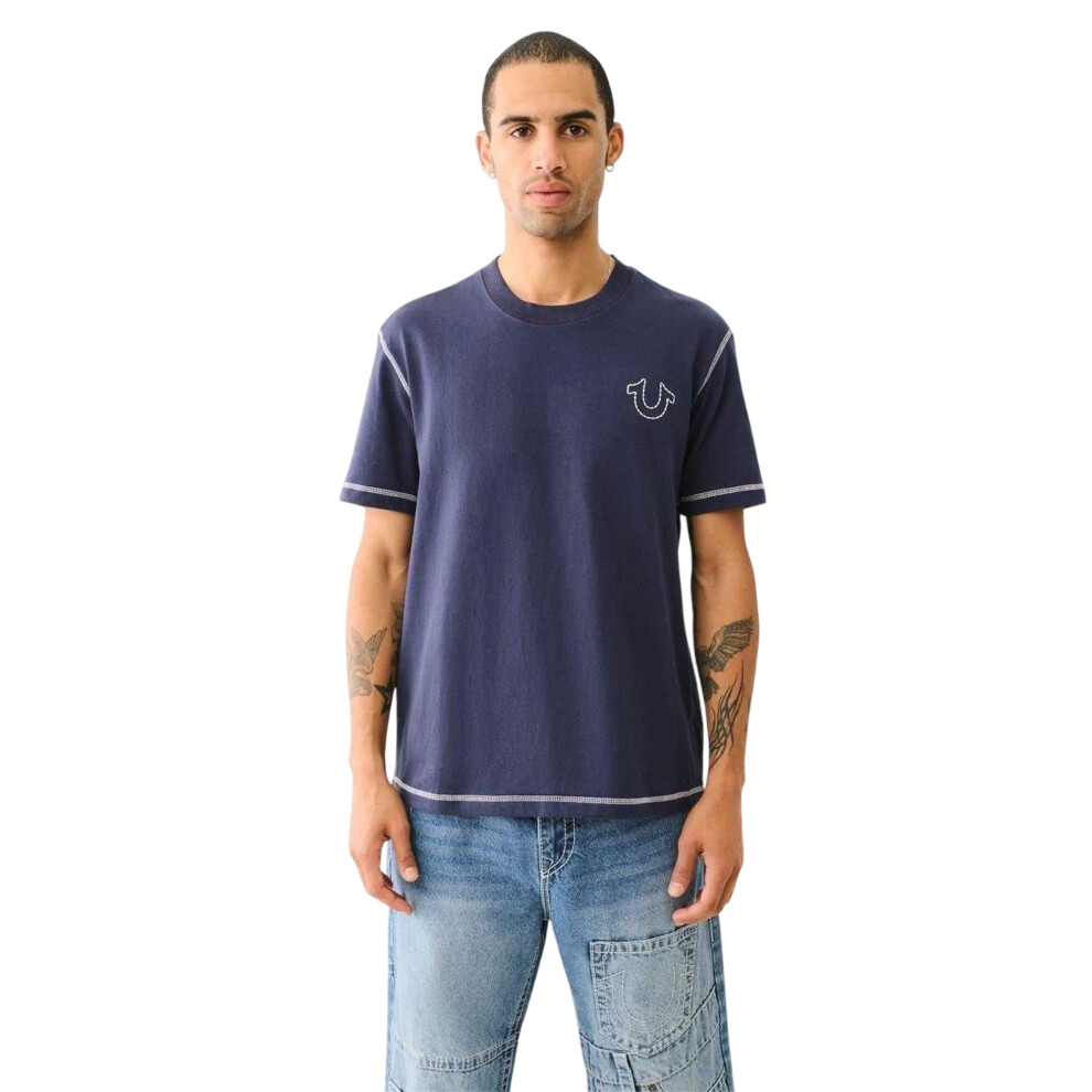 True Religion (S, Dress Blue) Mens Horseshoe T-Shirt