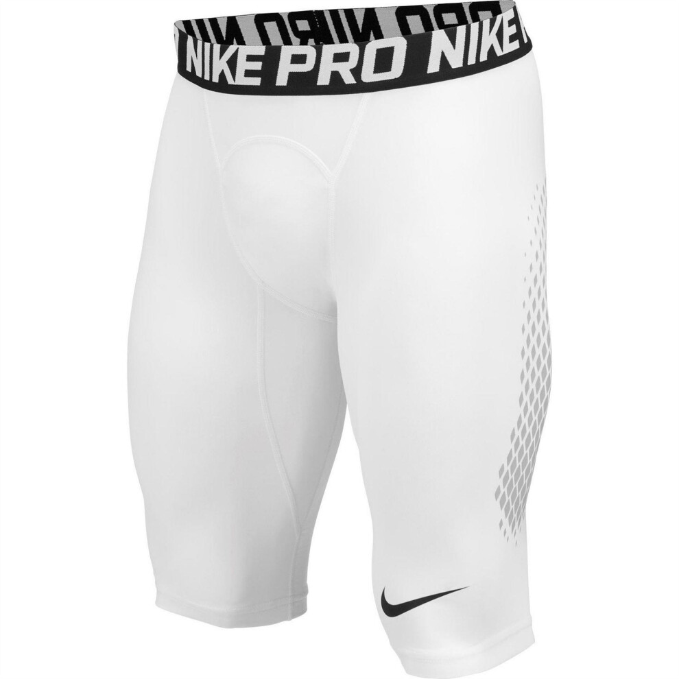 Nike (Xl, White) Mens Pro Workout Compression Shorts