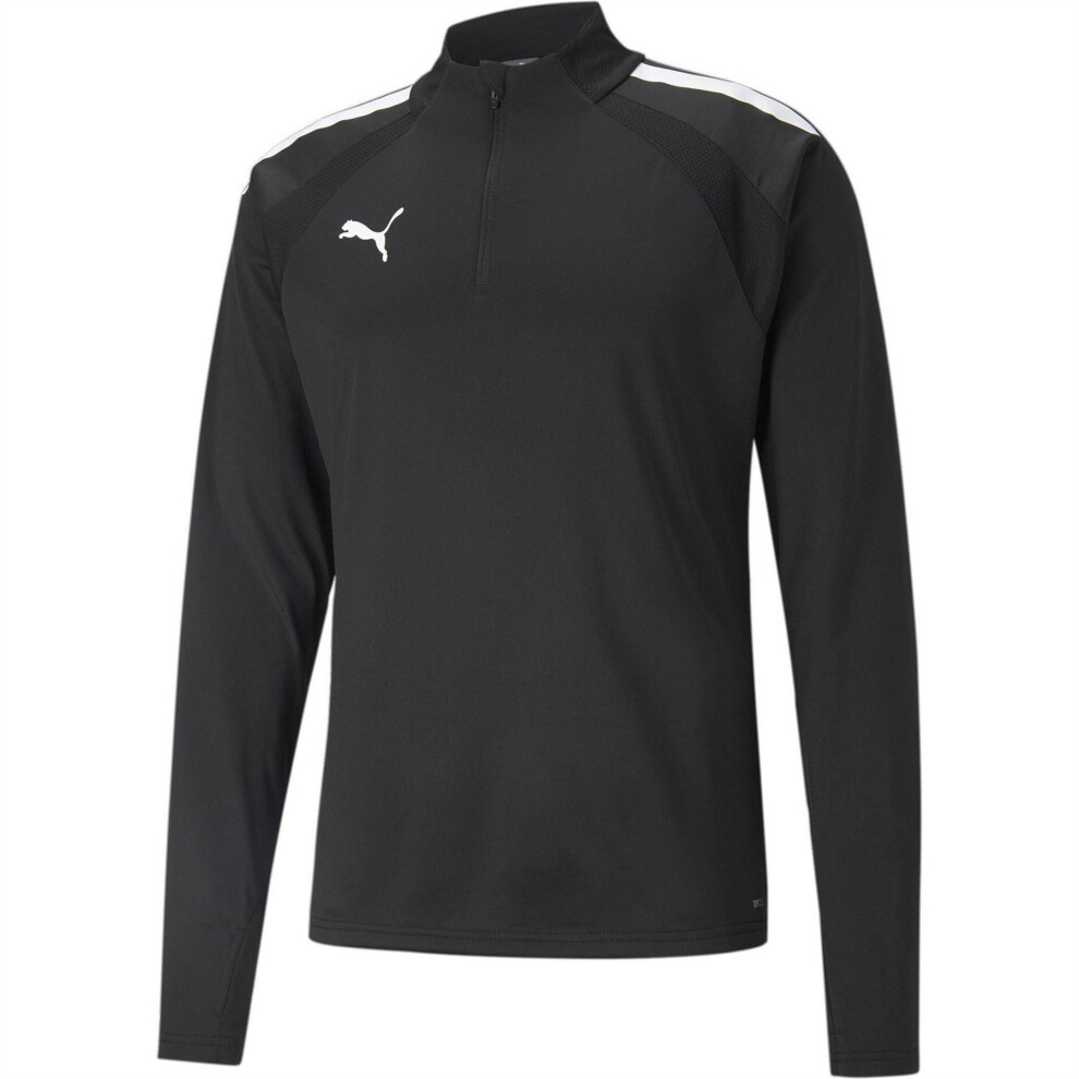 Puma (S, Black) Mens Teamliga Quarter Zip Track Top