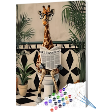 Peinture par Numéros DIY Loisirs Créatifs Peintures Acryliques Girafe 40 x 30 cm — kit créatif, détente adultes