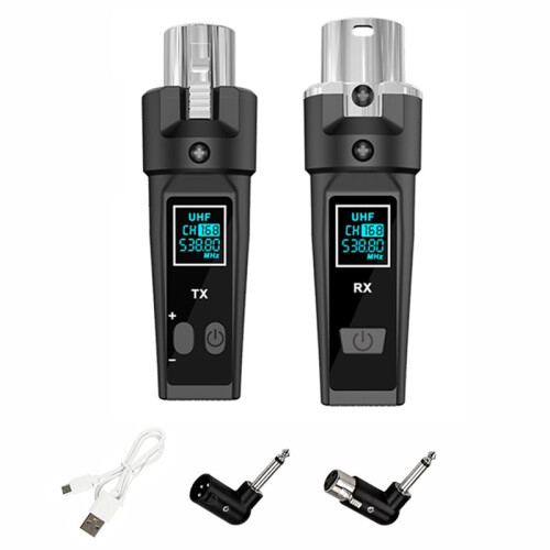 5pcs UHF Wireless Microphone System Adapter XLR Transmitter and Receiver for Dynamic Microphone Guitar Audio Mixer