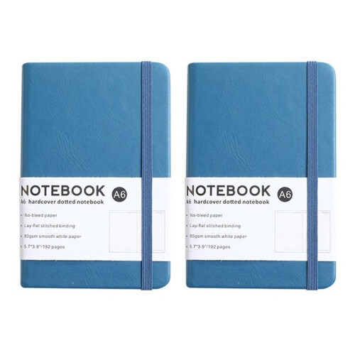 Hardcover A6 Notebook with Elastic Band PU Journal Notebook for Office, School & Daily Note Taking