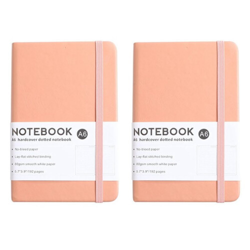 Hardcover A6 Notebook with Elastic Band PU Journal Notebook for Office, School & Daily Note Taking