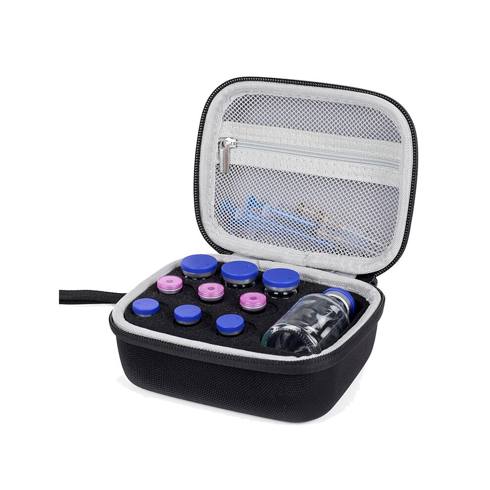 10 Slots Insulin Vial Protector Case, Insulin Vial Organizer Bag for Diabetics Standard 1ml 3ml 5ml 10ml and 30ml Vials