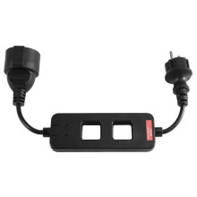 For KJ79 Series EU Splitter 10X, 15A MAX with Voltage Tester Hole Clamp Meter Splitter Socket EU Plug