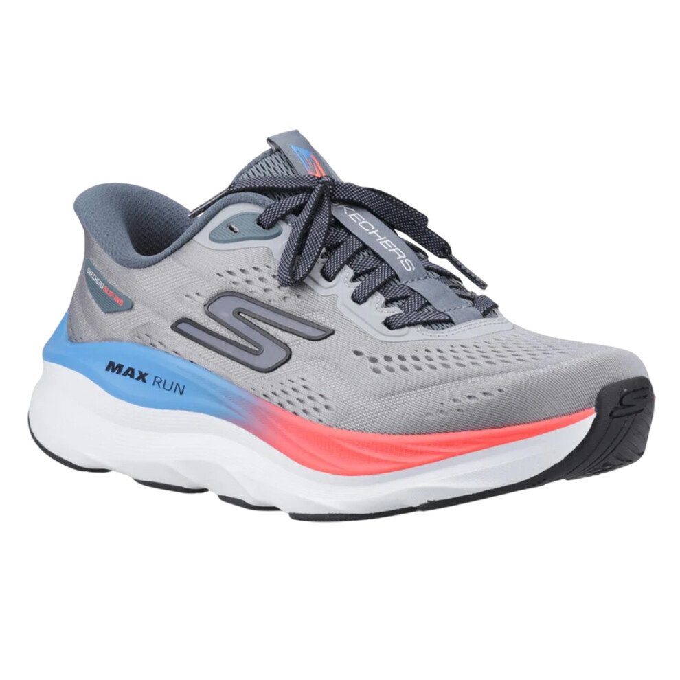 Skechers (7 Uk, Grey/Multicoloured) Mens Max Run Trainers