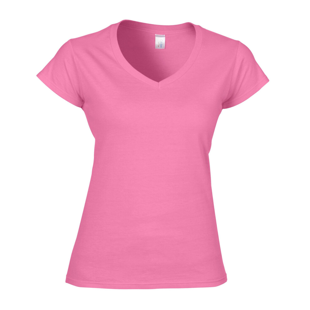Gildan (Xl, Azalea) Womens/Ladies Soft Style V Neck T-Shirt