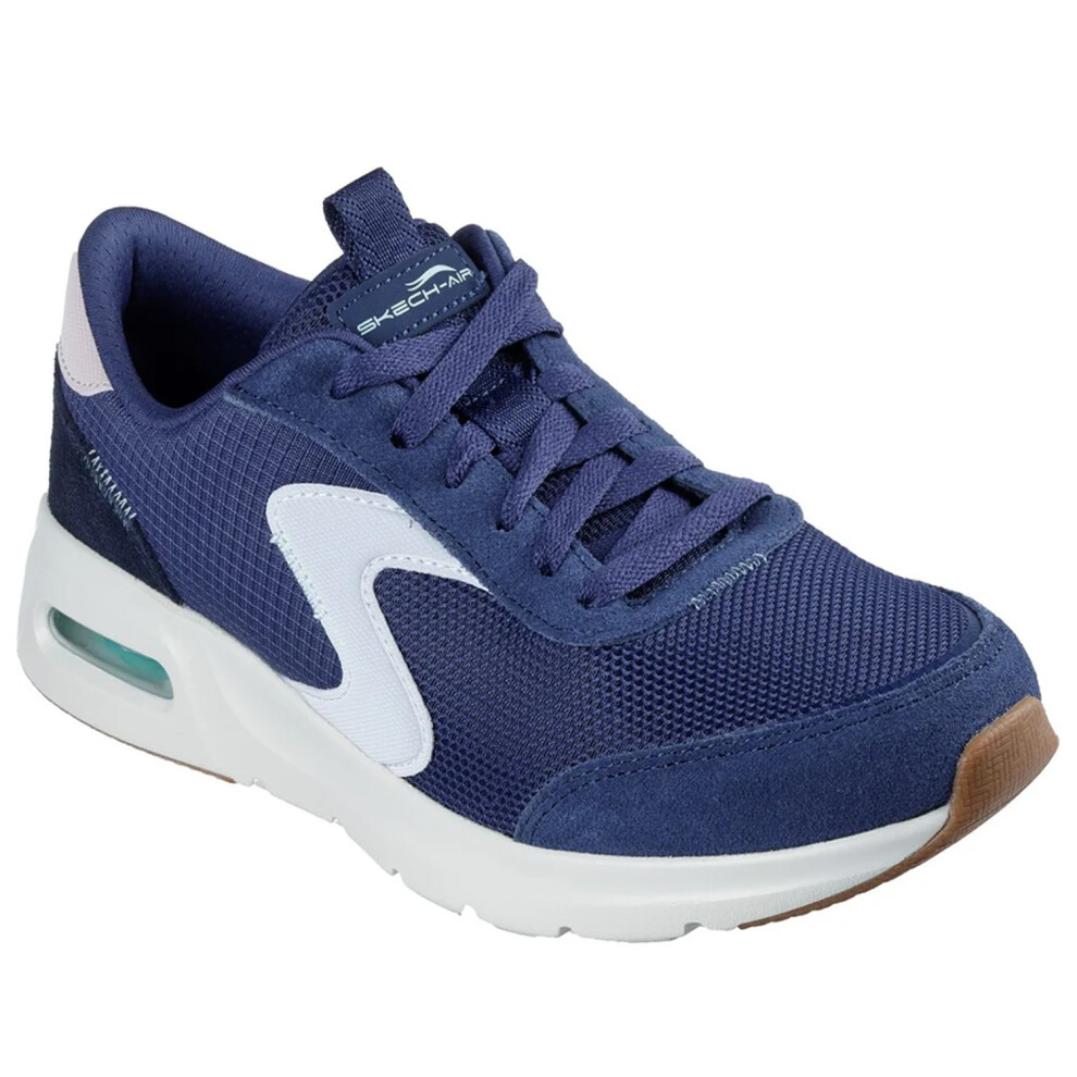 Skechers (8 Uk, Navy/White) Womens/Ladies Skech-Air Court Air Wave Suede Trainers