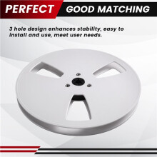 7 Inch 3 Holes Empty Tape Reel for ReVox Studer Recording Takeup Reel NAB-Hub Replacement with 2 Spacers White