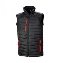 (4XL, Black/Red) Result Mens Black Compass Padded Soft Shell Gilet