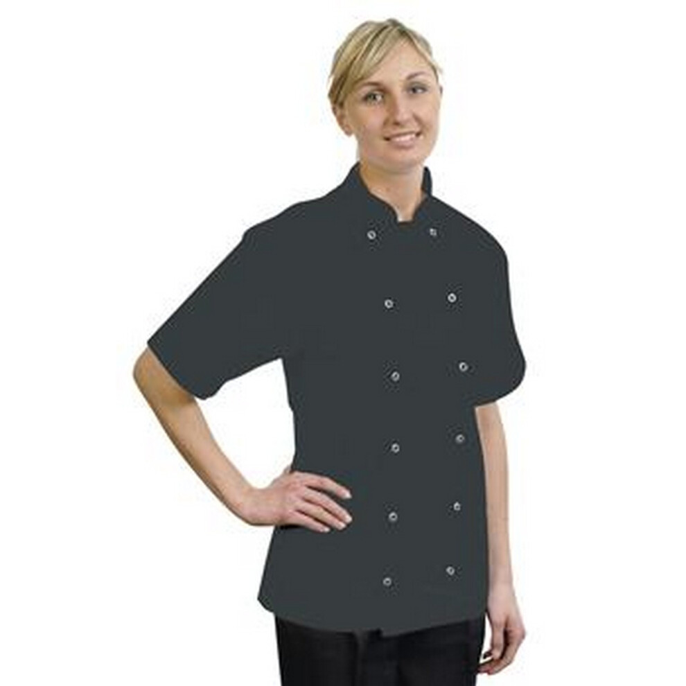 (Xs, Black) Bonchef Adults Danny Short Sleeved Chef Jacket 5059000117091