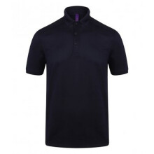 (3XL, Oxford Navy) Henbury Mens Stretch Microfine Pique Polo Shirt