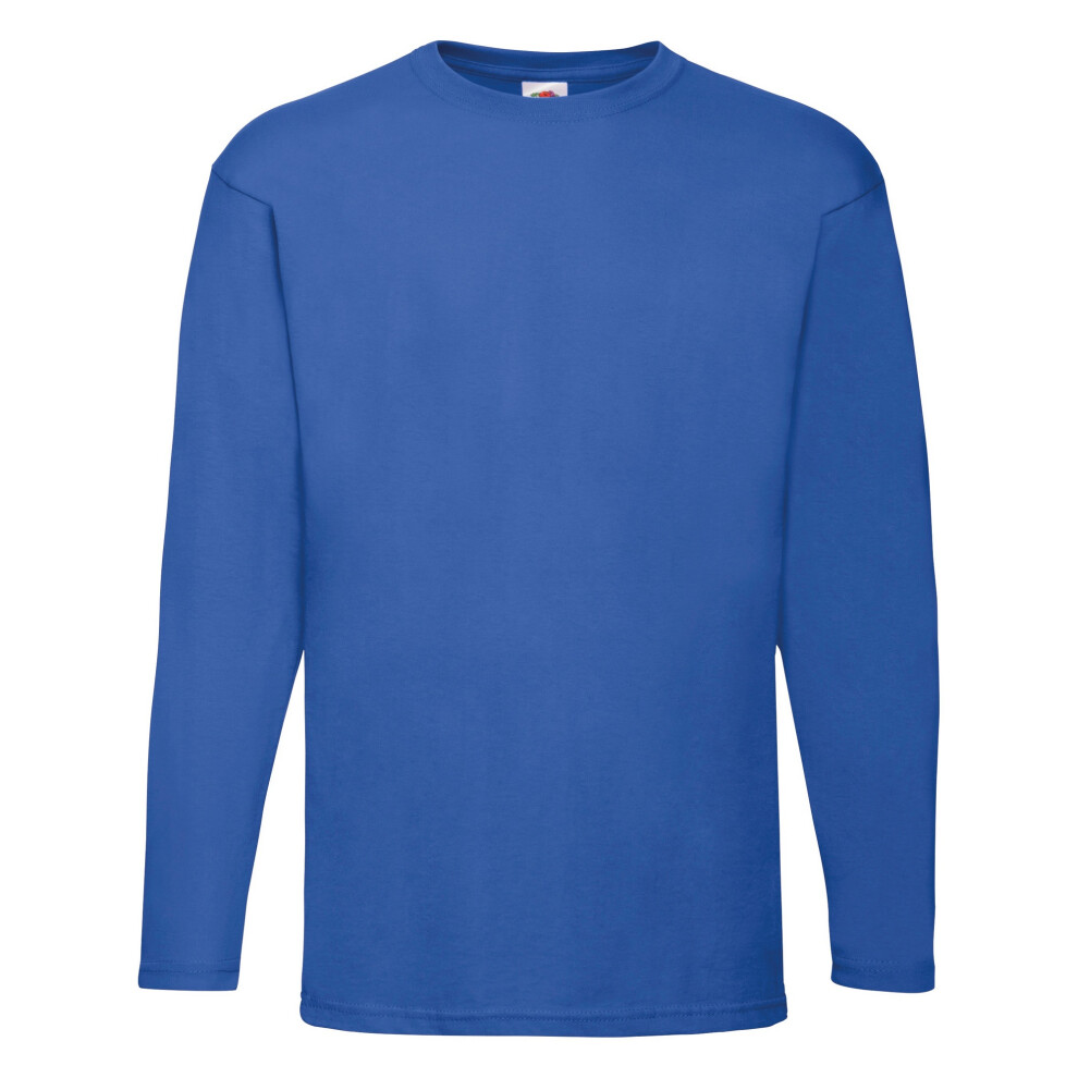 Fruit Of The Loom (2Xl, Royal) Mens Valueweight Crew Neck Long Sleeve T-Shirt