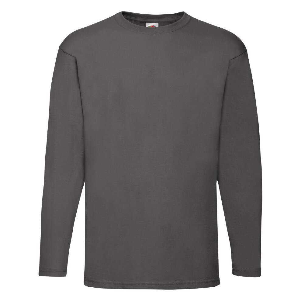 Fruit Of The Loom (Xl, Light Graphite) Mens Valueweight Crew Neck Long Sleeve T-Shirt