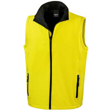 (M, Yellow/Black) Result Mens Core Printable Soft Shell Bodywarmer